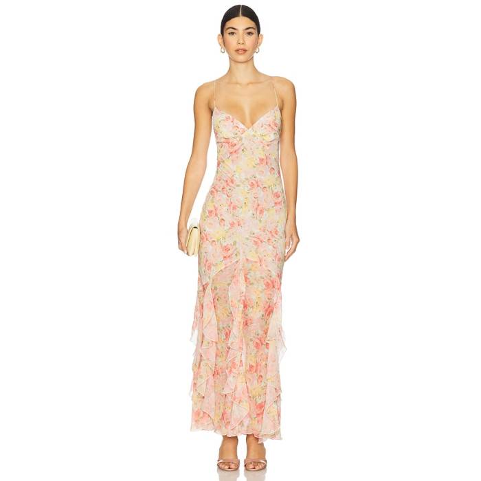 For Love \u0026 Lemons 【 Elea Maxi Dress Women Peach 】 お召しもの レディース