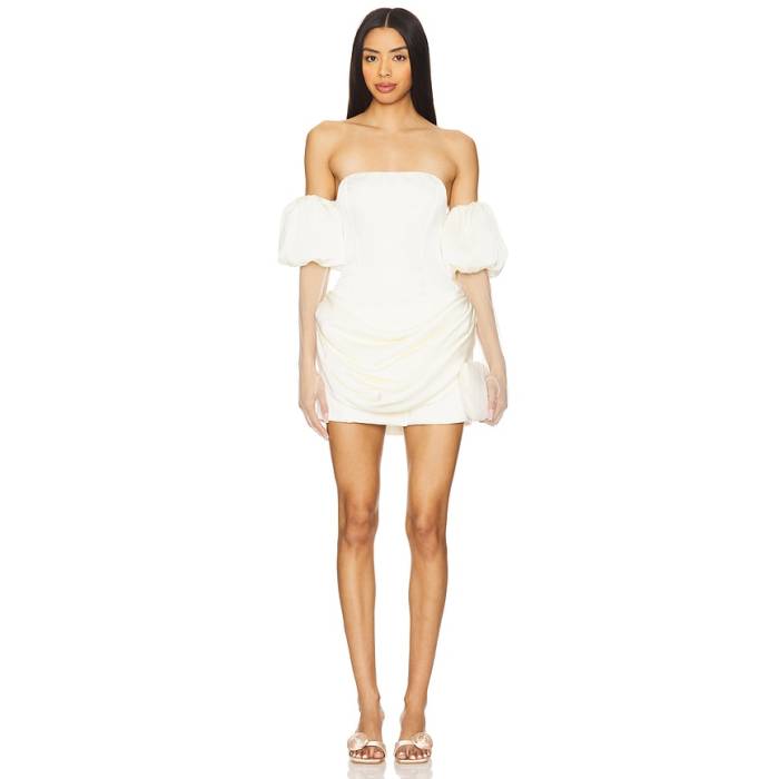 For Love \u0026 Lemons 【 Serena Mini Dress Women Cream 】 御召しもの レディース 皮膚軟化剤