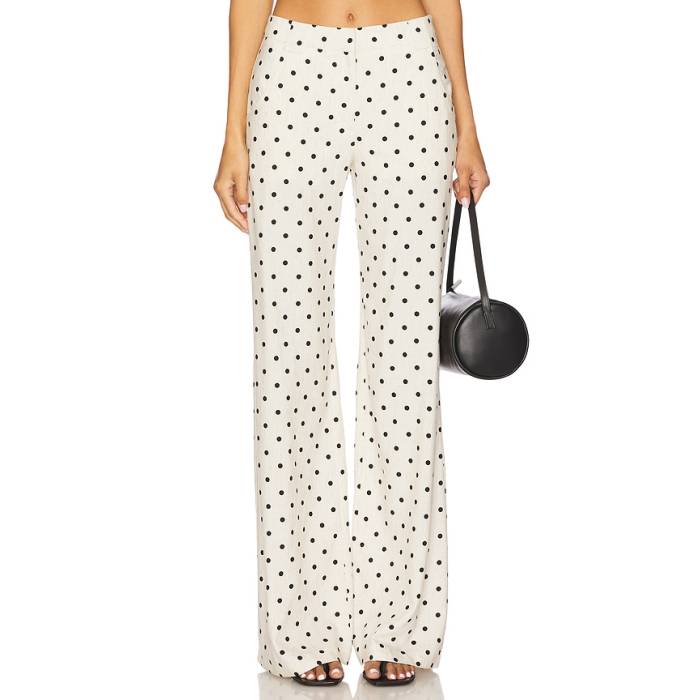 アマンダアプリチャード Amanda Uprichard 【 Saddler Pants Women Beige \u0026Amp; Black 】 レディース ベージュ 黒いこと 黒いこと