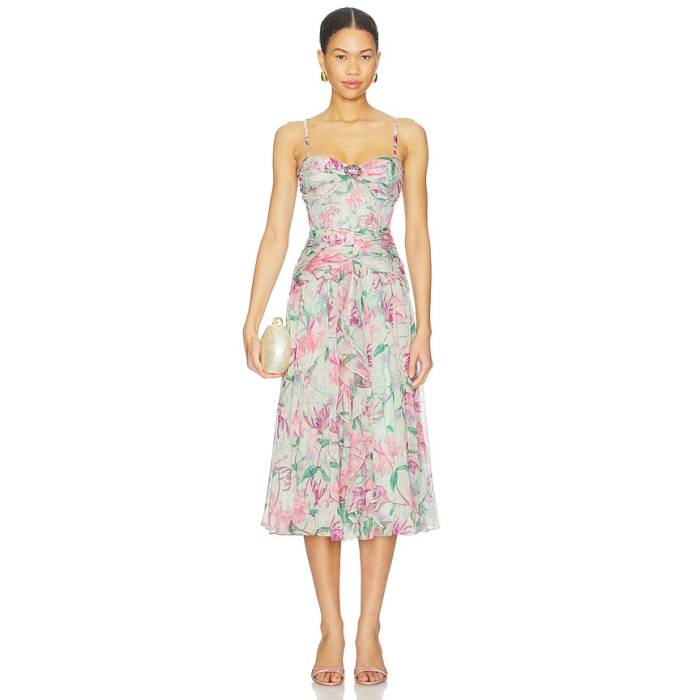 Patbo 【 Honey Flower Midi Dress Women Green 】 お前さん 御召しもの レディース green 緑・緑であること