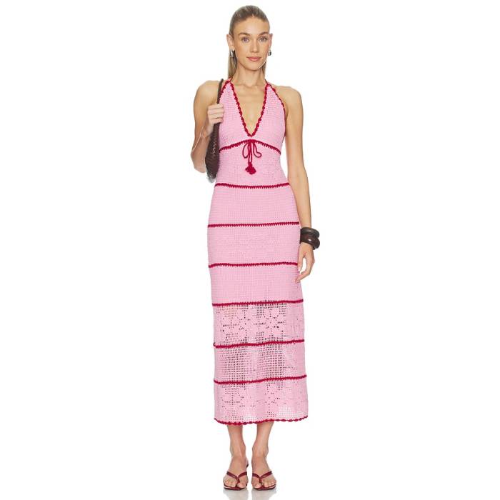 Saylor 【 Georgie Dress Women Pink \u0026Amp; Red 】 お召しもの レディース pink サクラ色 Red 赤・赤いこと