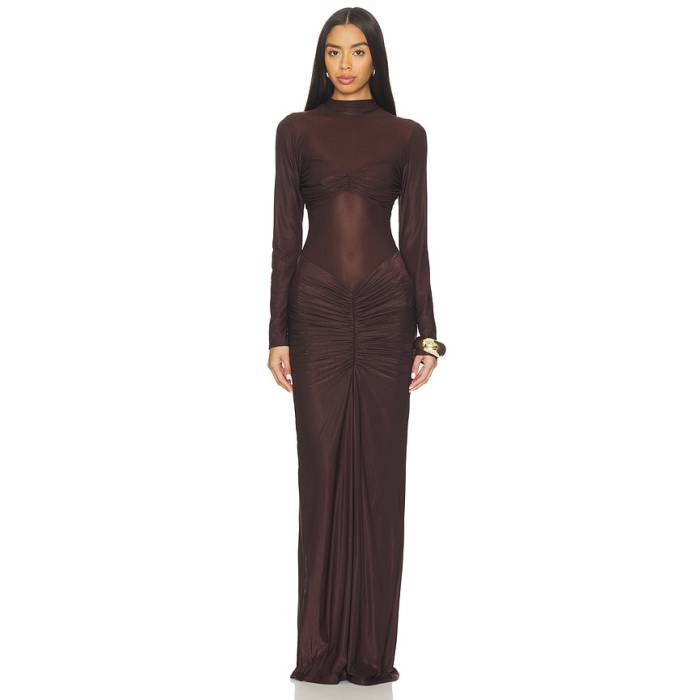Delfi 【 Jadienne Dress Women Brown 】 お召しもの レディース 赤銅色 赤銅色