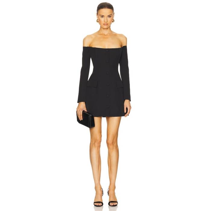 バルドット Bardot 【 X Revolve Iria Button Up Mini Dress Women Black 】 ドレス レディース 黒色 ブラック|スニケス