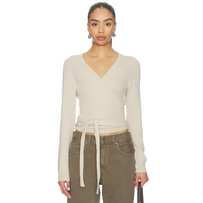 Herskind 【 Ballerina Knit Wrap Blouse Women Creme 】 女性バレエダンサー 編み物 wrap さあ美 レディース