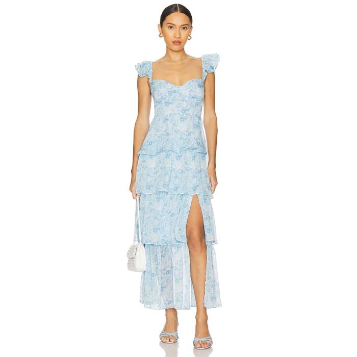 Astr The Label 【 Midsummer Dress Women Blue Floral 】 お召しもの レディース 青味 青色 レディースファッション-ドレス