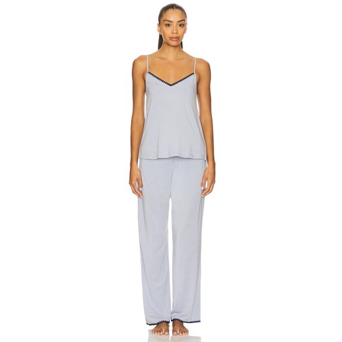 エバージェイ Eberjey 【 Frida Cami \u0026 Pant Pj Set Women Gray Dawn \u0026Amp; Navy 】 ズボン下 レディース gray 薄墨色・薄墨色・薄墨色 紺色 米国海軍