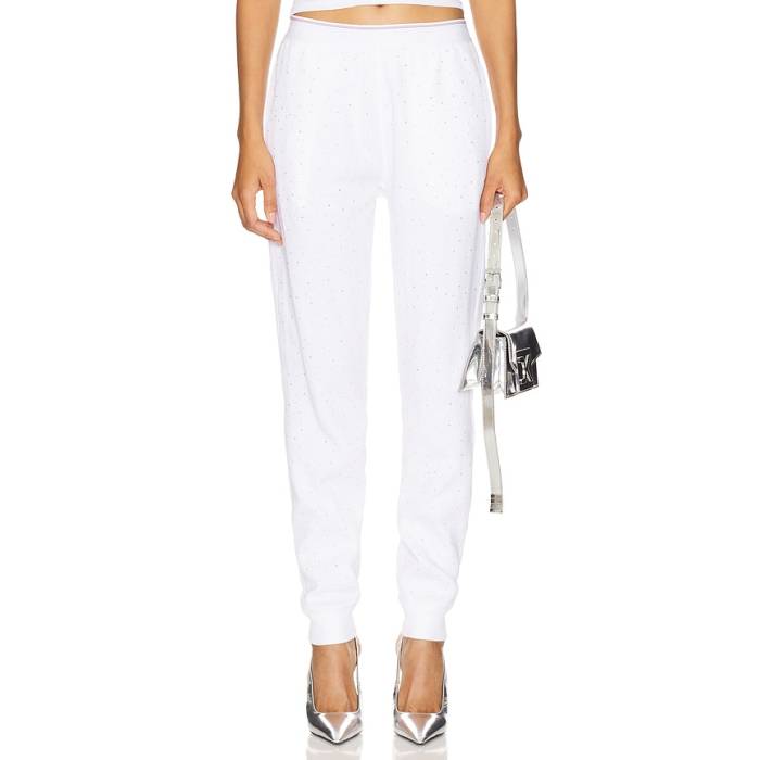 アレキサンダーワン Alexander Wang 【 Hotfix Waffle Jogger Pant Women White 】 ワッフル ジョガーパンツ パンツ レディース 白色 ホワイト|スニケス