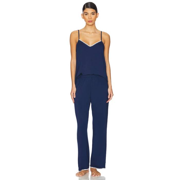 エバージェイ Eberjey 【 Frida Cami And Pant Pj Set Women Navy \u0026Amp; Ivory 】 ズボン下 レディース 紺色 米国海軍 象牙色