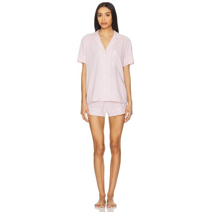 エバージェイ Eberjey 【 Nautico Shortie Pj Set Women Pale Mauve \u0026Amp; White 】 レディース 白いこと 白いこと