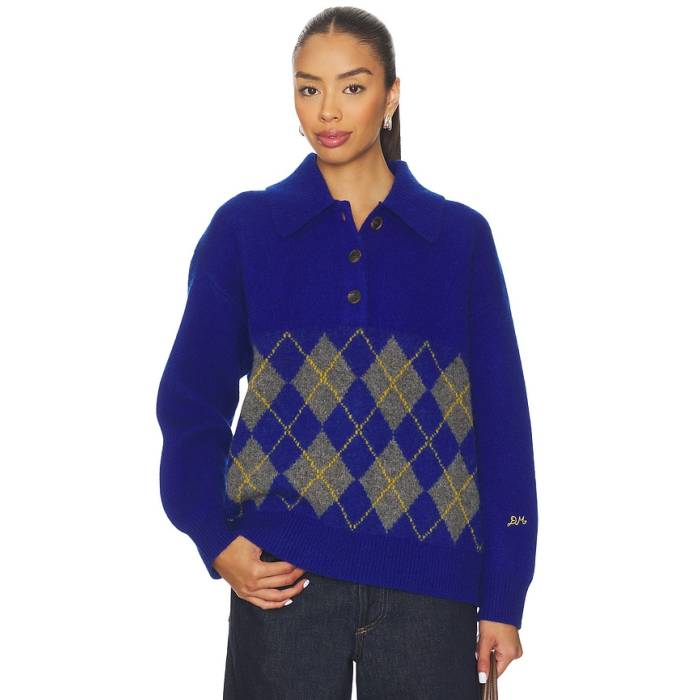 Damson Madder 【 Saskia Rugby Jumper Women Cobalt 】 ラガー レディース ニット・セーター-トップス-その他