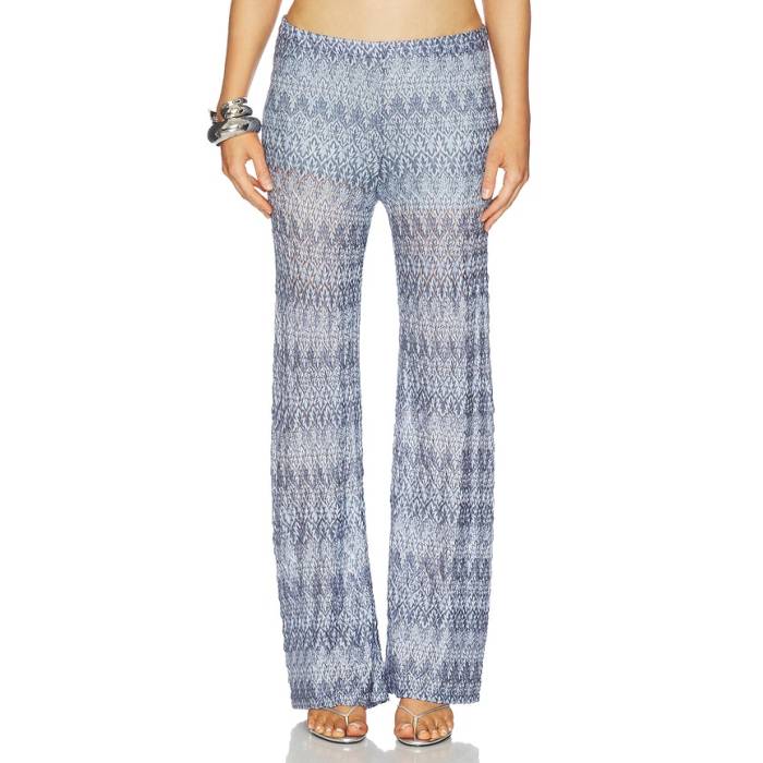 Hanne Bloch 【 Knit Trousers Women Blue 】 編み物 レディース 青味 青み