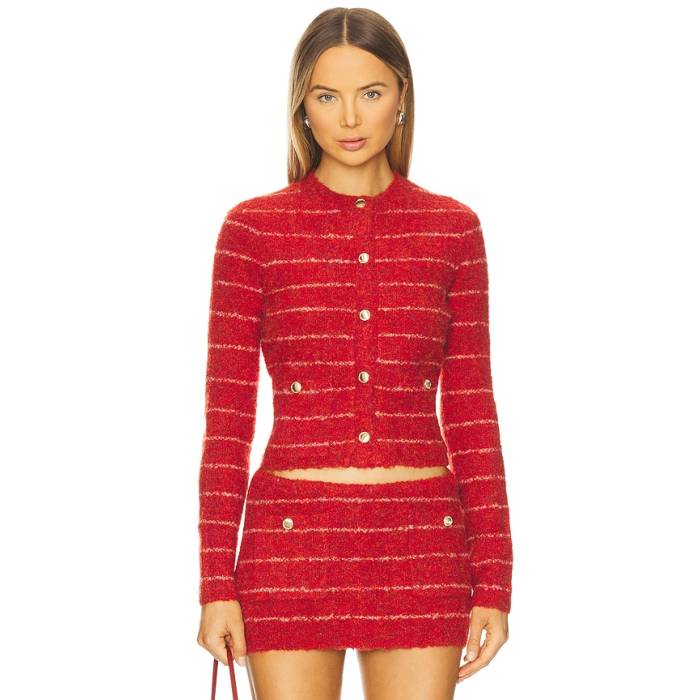 Guizio 【 Carline Cardigan Women Red 】 ジレー レディース Red 赤・赤いこと