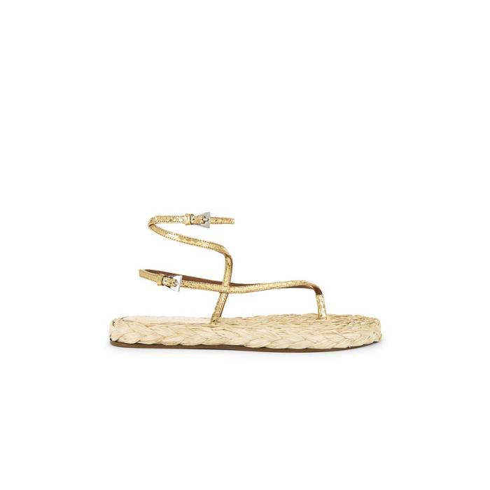 光の都市 一つ星の州 Paris Texas 【 Hydra Flat Sandal Women Gold \u0026Amp; Naturale 】 レディース ゴールド