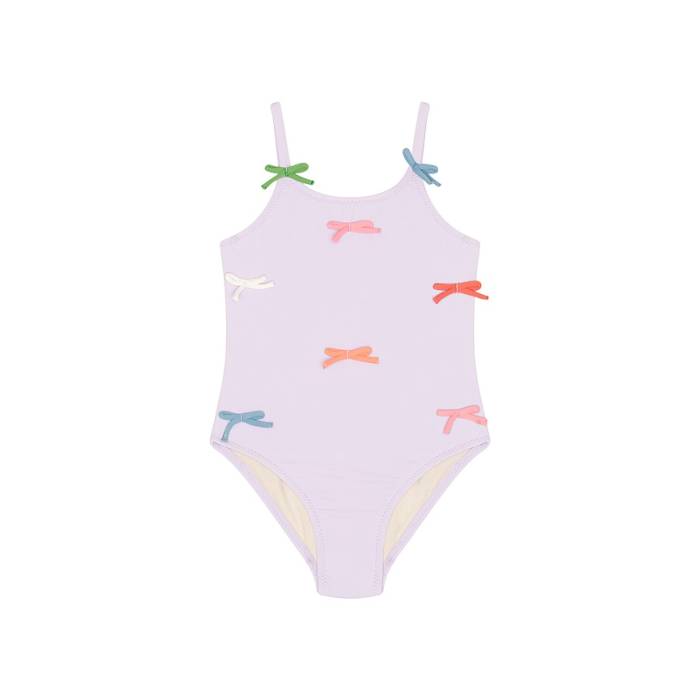 Pink Chicken 【 Girls Lottie Swimsuit Girls Lavender Multi Bow Applique 】 海水着 お坊っちゃん キッズ
