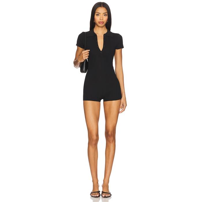 All The Ways 【 Leena Romper Women Black 】 ロンパース レディース 黒いこと 黒いこと