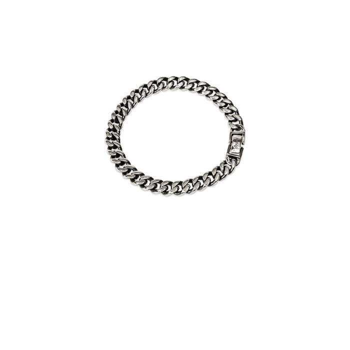 Loupn 【 Cuban Chain 7Mm Bracelet Men 925 Sterling Silver 】 キューバ共和国ン 腕輪 メンズ Silver しろがね色・しろがね色