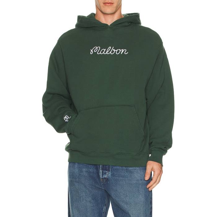 Malbon 【 Fesque Hoodie Men Forest 】 フーディー パーカー メンズ フォレスト トップス-メンズファッション