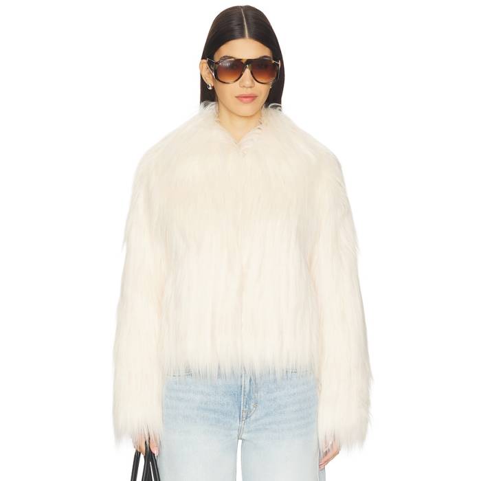 Loveshackfancy 【 Fallon Faux Fur Jacket Women Ivory 】 Jacket ジャケット レディース アイボリー|スニケス