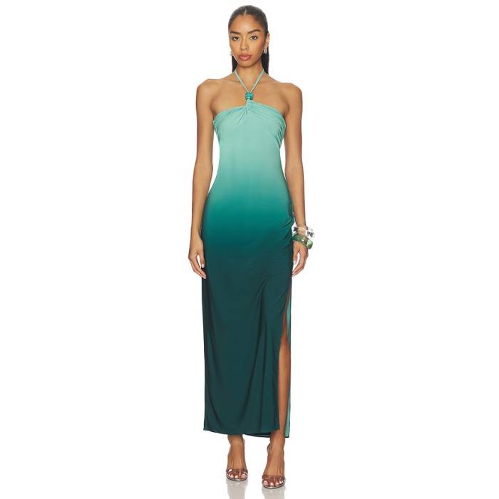 Baobab 【 Bari Maxi Dress Women Green Lagoon 】 御召しもの レディース green 緑・緑であること