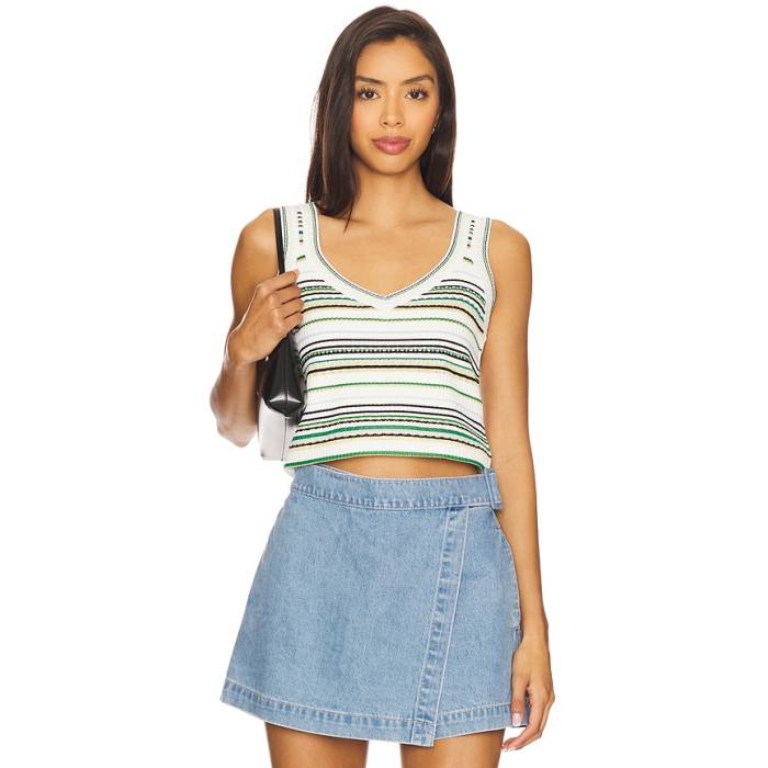 Veronica Beard 【 Carlin Knit Tank Women Off White Multi 】 編み物 貯蔵タンクいの一番 レディース 白いこと 白いこと