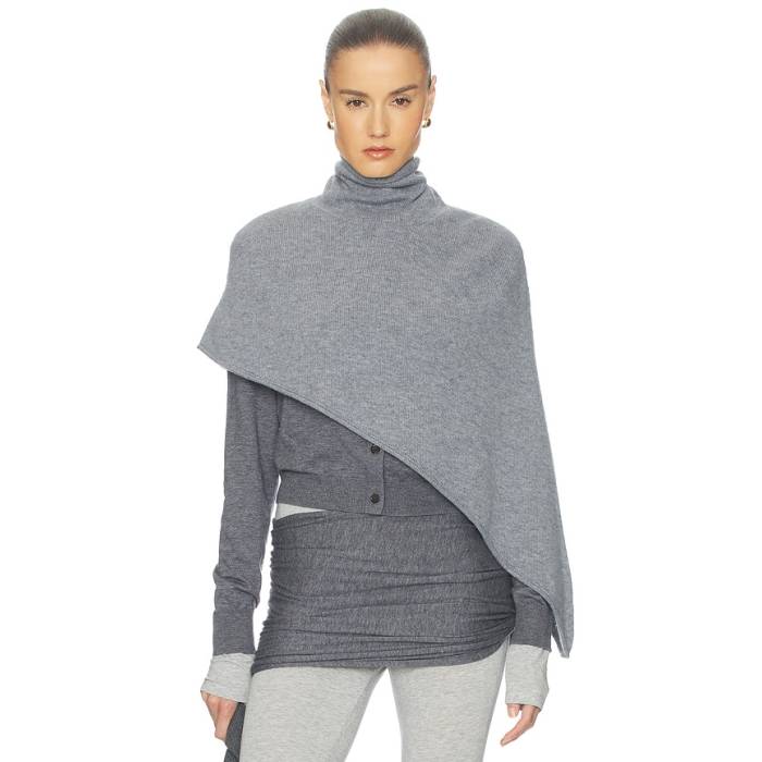 Helsa 【 Loxley Asymmetric Cape Women Heather Grey 】 レディース heather ギョリュウモドキ 薄墨色 薄墨色