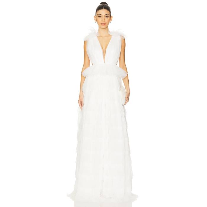 Sau Lee 【 Sabrina Gown Women White 】 レディース 白いこと 白いこと
