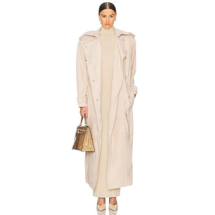 Helsa 【 Suede Trench Coat Women Clay 】 スエード・スウェード レディース