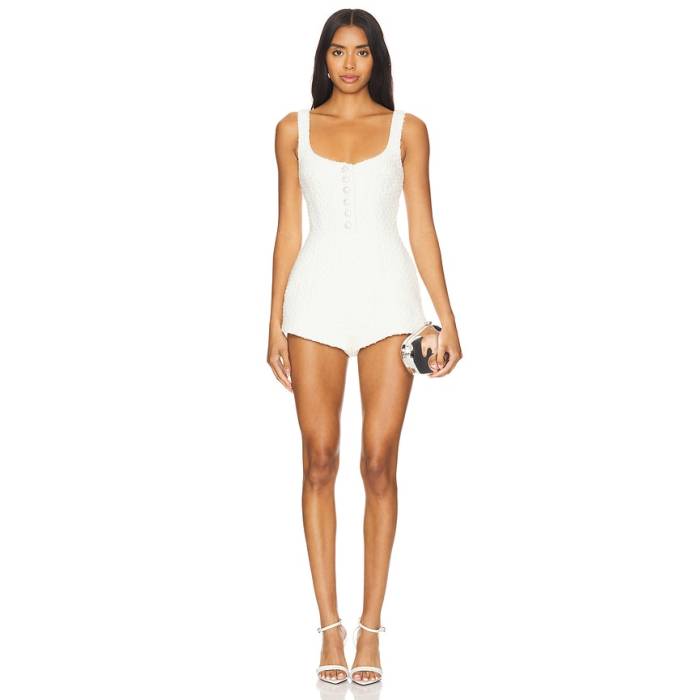 Lovers And Friends 【 Tweed Josephine Romper Women White 】 ロンパース レディース 白いこと 白いこと