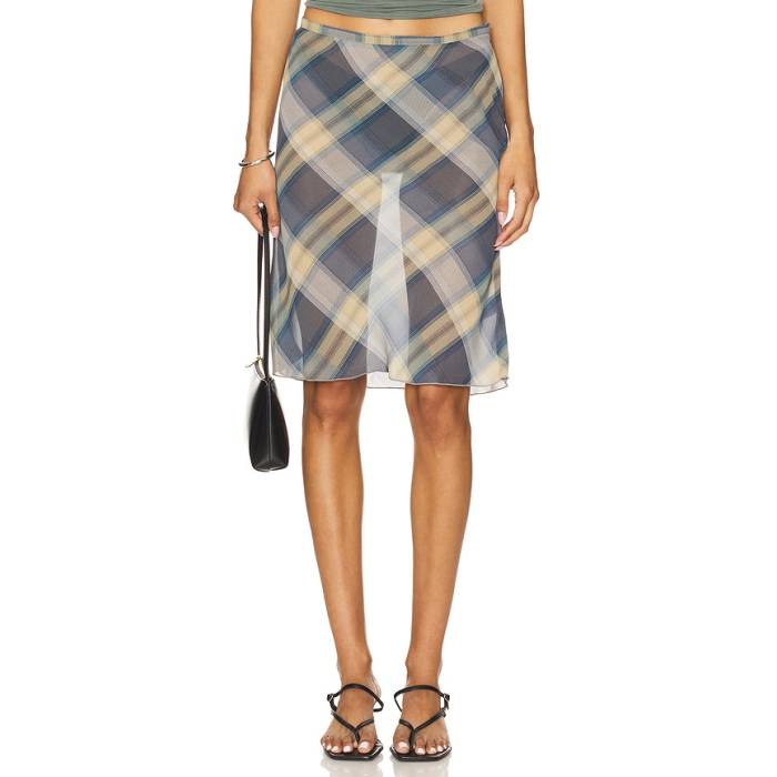 ライオネス Lioness 【 Shoreline Midi Skirt Women Blue Check 】 レディース 青色 ブルー|スニケス