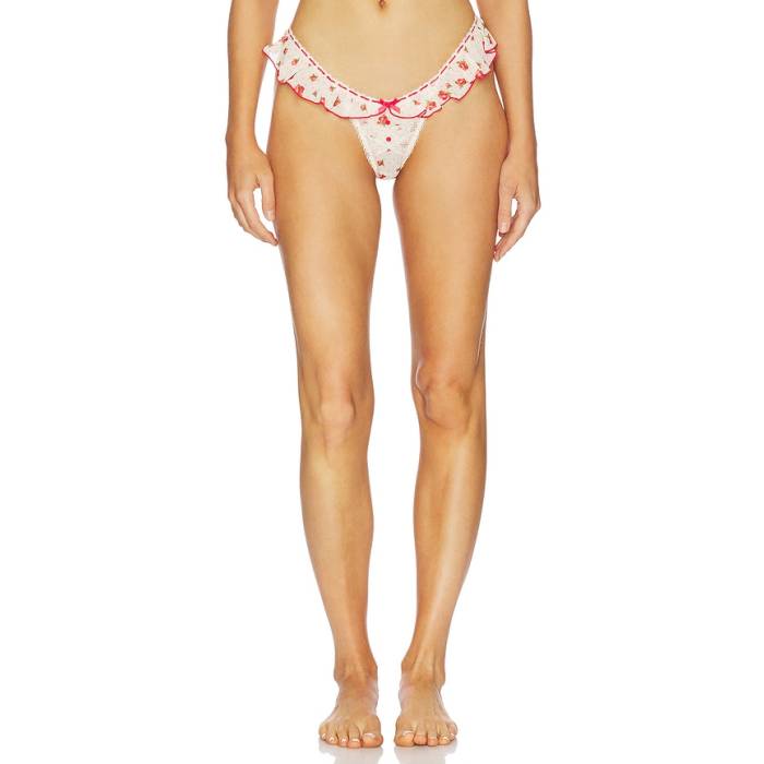 For Love & Lemons 【 Leah Thong Panty Women Cream White 】 レディース クリーム 白色 ホワイト｜スニケス