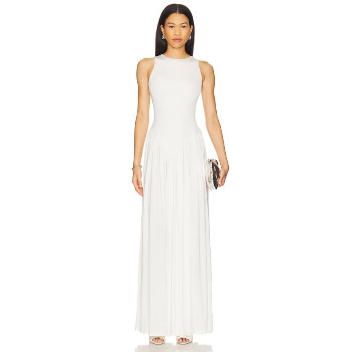 Anna October 【 Arpha Maxi Dress Women Ivory 】 御召しもの レディース 象牙色