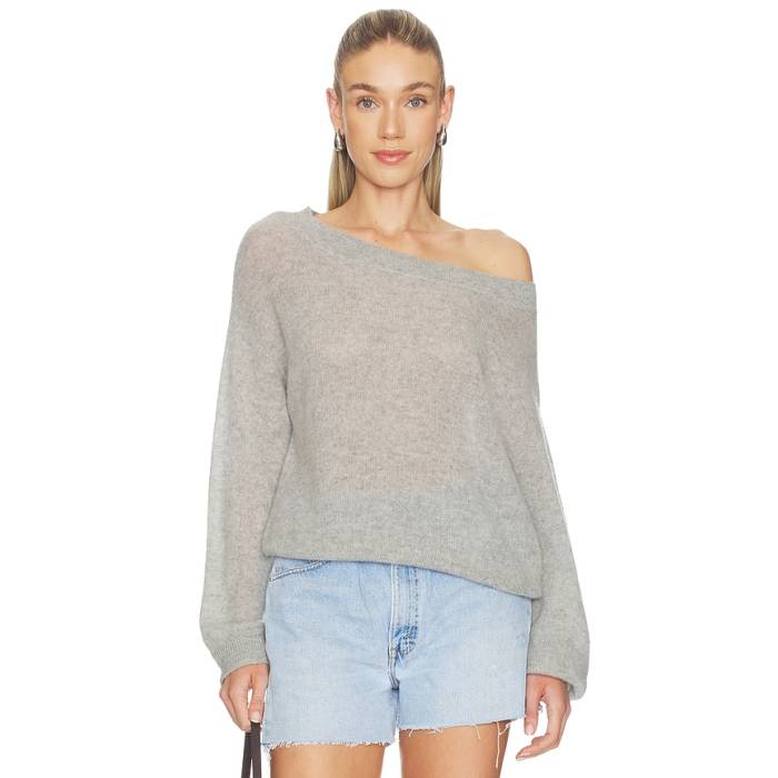 Naadam 【 Cloud Cashmere Open Crewneck Women Cement 】 レディース 薄墨色・シメント