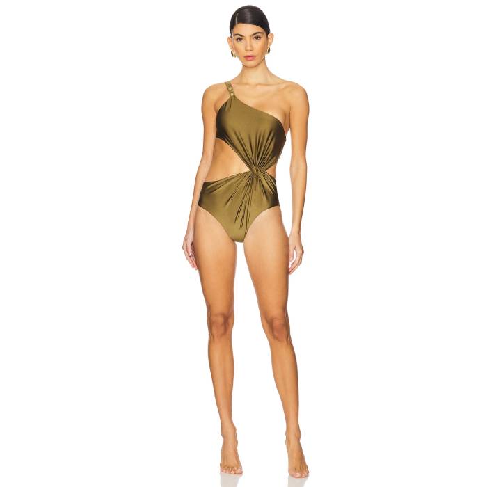 ジマーマン Zimmermann 【 Wylie Twist Cut Out One Piece Women Olive 】 レディースファッション 水着 レディース olive オリーブ