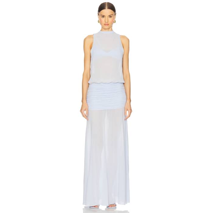 Seroya 【 Cherry Maxi Dress Women Ice Blue 】 お召しもの レディース 青み 青色