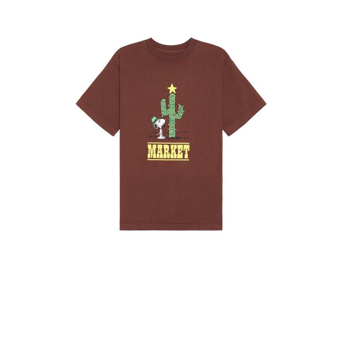 Market 【 Peanuts Desert Start T-Shirt Men Washed Brown 】 Tシャツ メンズファッション トップス Tシャツ カットソー メンズ 茶色 ブラウン