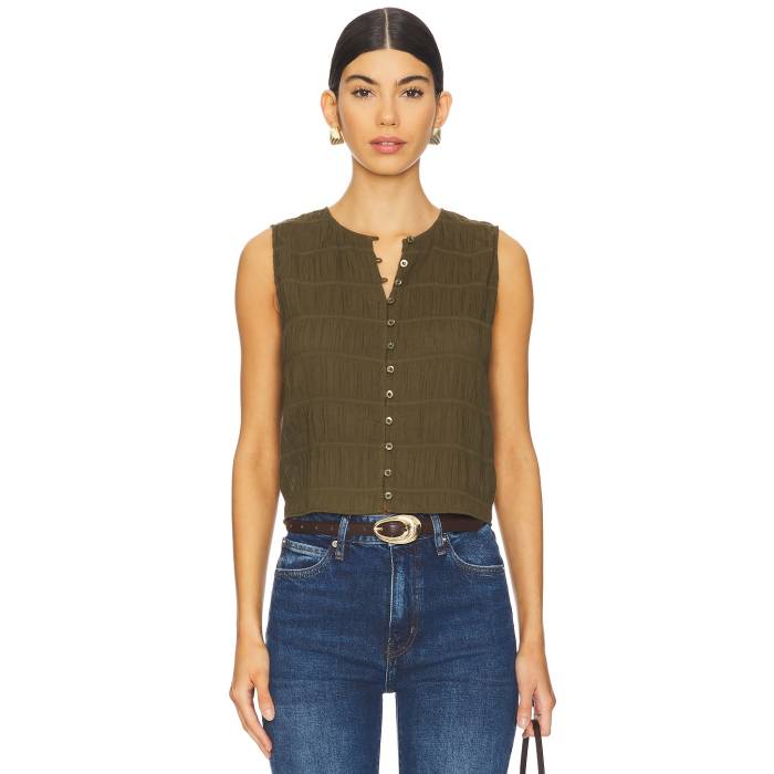 一こま Frame 【 Smocked Tank Women Juniper 】 貯蔵タンクいの一番 レディース
