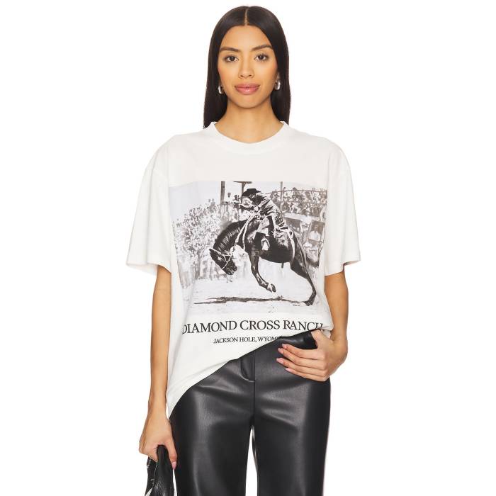Diamond Cross Ranch 【 Walter Riding Tee Unisex White 】 Tシャツ レディースファッション トップス Tシャツ カットソー ユニセックス 白色 ホワイト