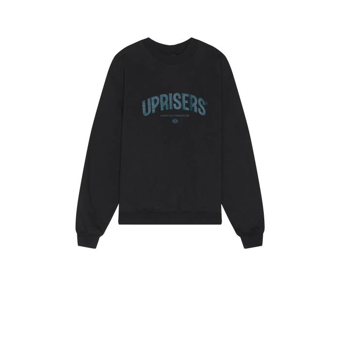 Uprisers 【 X Revolve La Camo Crewneck Men Black 】 ロサンゼルス カモ柄 メンズファッション トップス スウェット トレーナー メンズ 黒色 ブラック