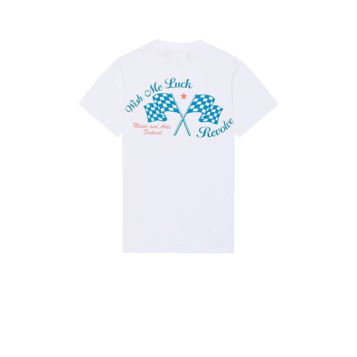 Wish Me Luck 【 X Revolve First Pick T-Shirt Men White Multi 】 ティーシャツ メンズ 白いこと 白いこと