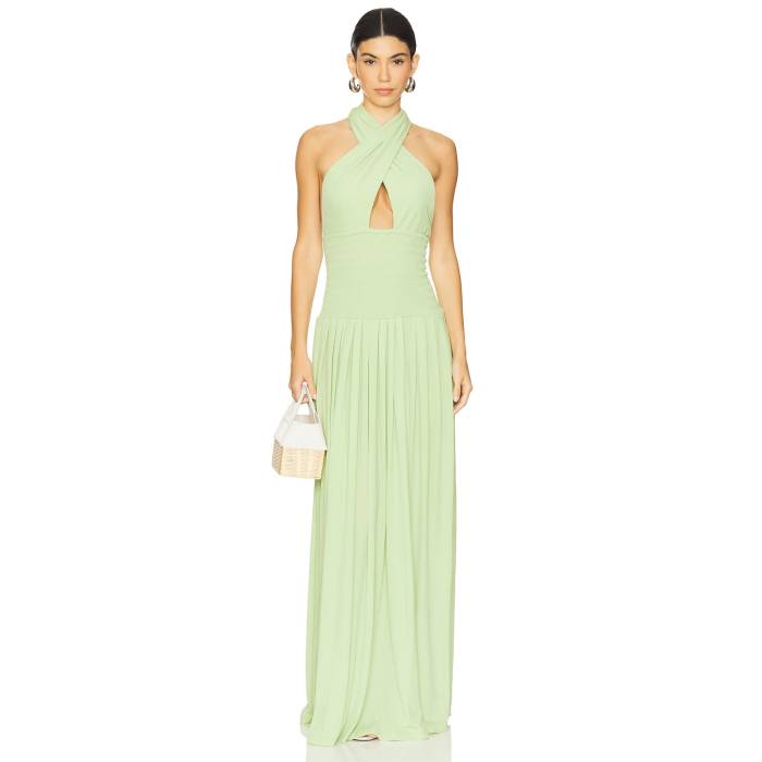 Ow Collection 【 X Revolve Rhea Maxi Dress Women Pear Green 】 御召しもの レディース green 緑・緑であること