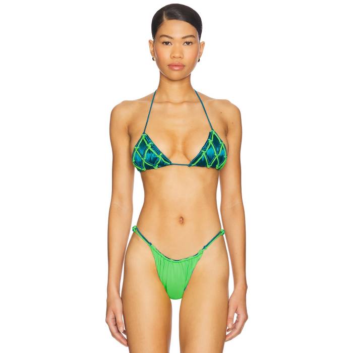 Isa Boulder 【 Caught Triangle Bikini Top Women Turquoise 】 レディースファッション 水着 レディース