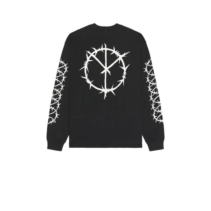 Babylon 【 Barbed Long Sleeve Tee Men Black 】 Sleeve 捩り プルオーバー メンズ 黒いこと 黒いこと