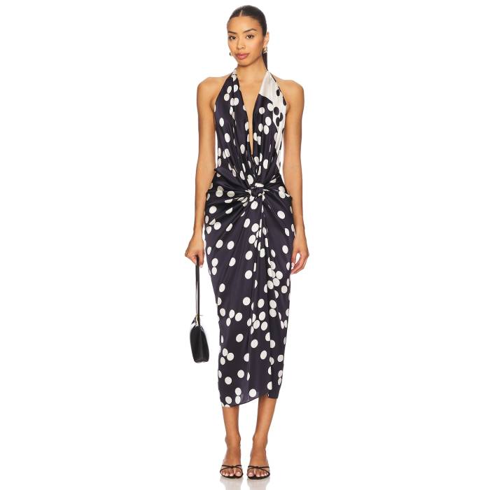 Silvia Tcherassi 【 Guadalupe Dress Women Navy & White Dots 】 ドレス レディースファッション ドレス レディース 紺色 ネイビー 白色 ホワイト