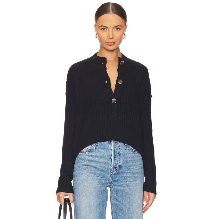 フリーピープル Free People 【 Cocoa Henley Pullover Women Black 】 ヘンリー レディースファッション トップス ニット セーター その他 レディース 黒色 ブラック
