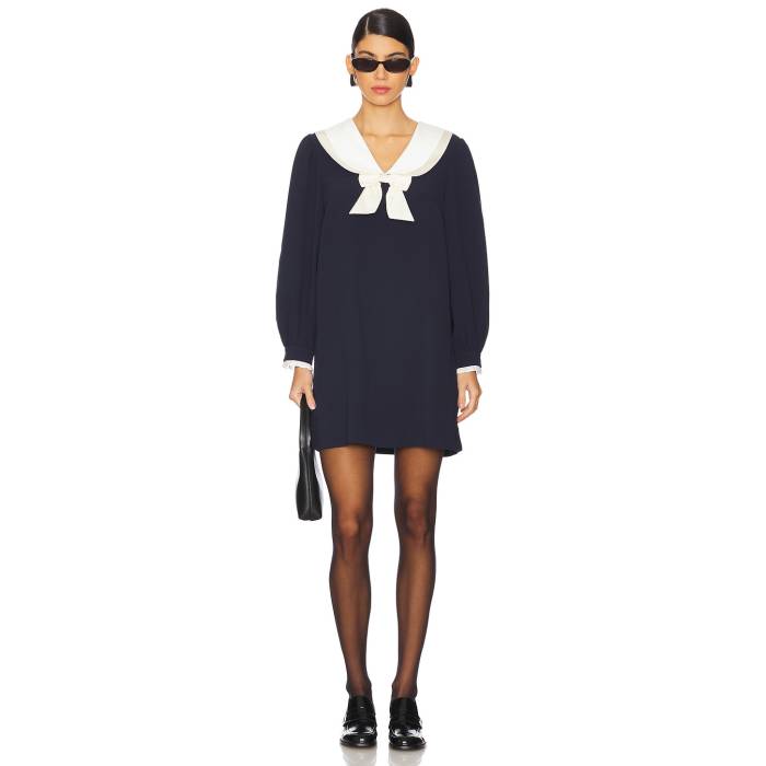 Rixo 【 Halina Dress Women Navy 】 ドレス レディースファッション ドレス レディース 紺色 ネイビー