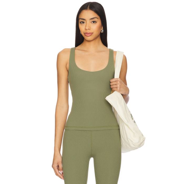 Wellbeing + Beingwell 【 Kenzie Micro Rib Shelf Tank Women Clover Green 】 Micro ミクロ 貯蔵タンクいの一番 レディース green 緑・緑であること