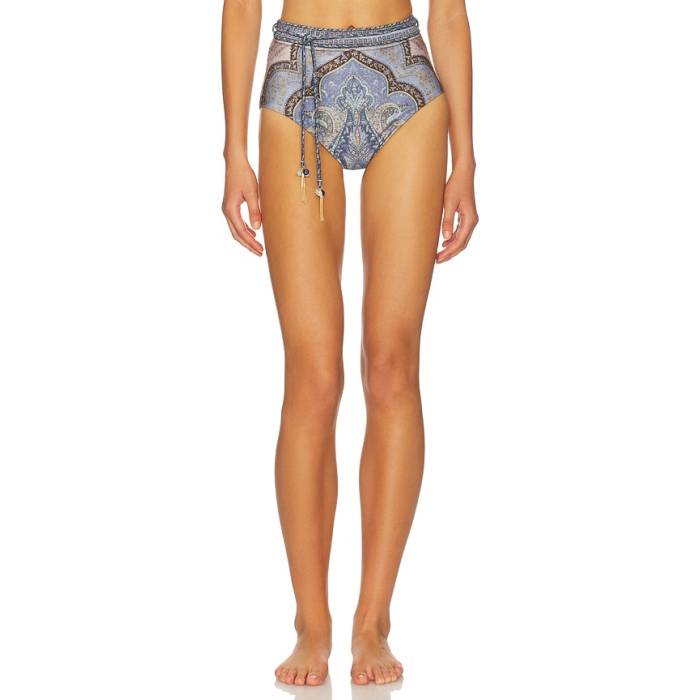 ジマーマン Zimmermann 【 Wanderlust High Waist Bikini Bottom Women Tapestry Blue Multi 】 御機嫌 ズボン ボトムス レディース 青み 青色