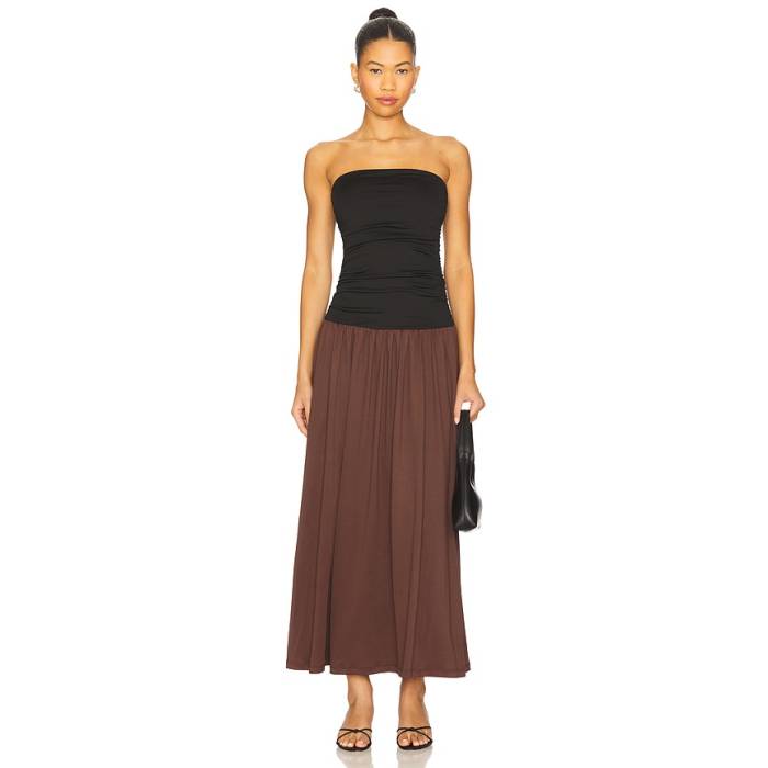 Nia 【 Santal Dress Women Black \u0026Amp; Brown 】 お召しもの レディース 黒いこと 黒いこと 赤銅色 赤銅色