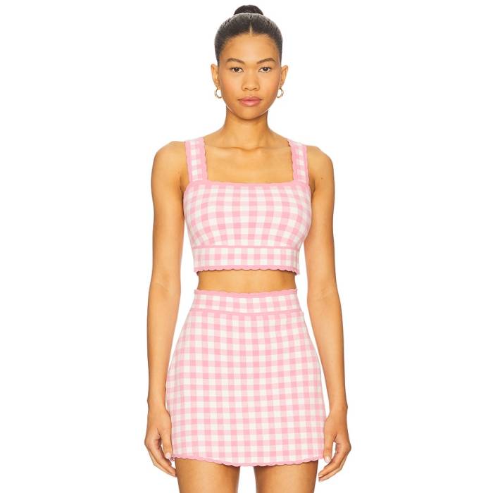 Loveshackfancy 【 Jessyn Tank Women Pink Pearl 】 貯蔵タンクいの一番 レディース pink サクラ色 パール