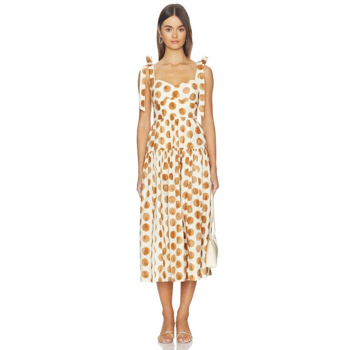 Cara Cara 【 Faiza Dress Women Celeste Spot Ginger 】 御召しもの レディース